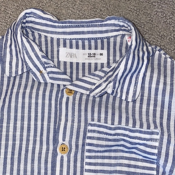 EUC boys striped shirt 12-18 mo - Picture 3 of 4